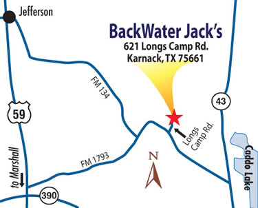 Map to Caddo Lake